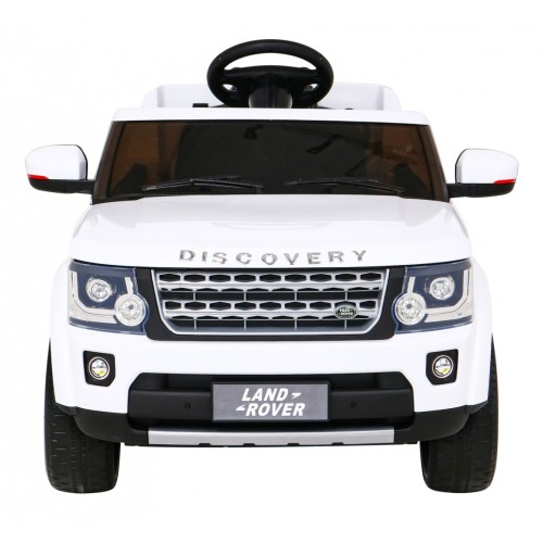 Dětské elektrické auto Land Rover Discovery bílé + dálkové ovládání EVA kola pomalý start MP3 rádio