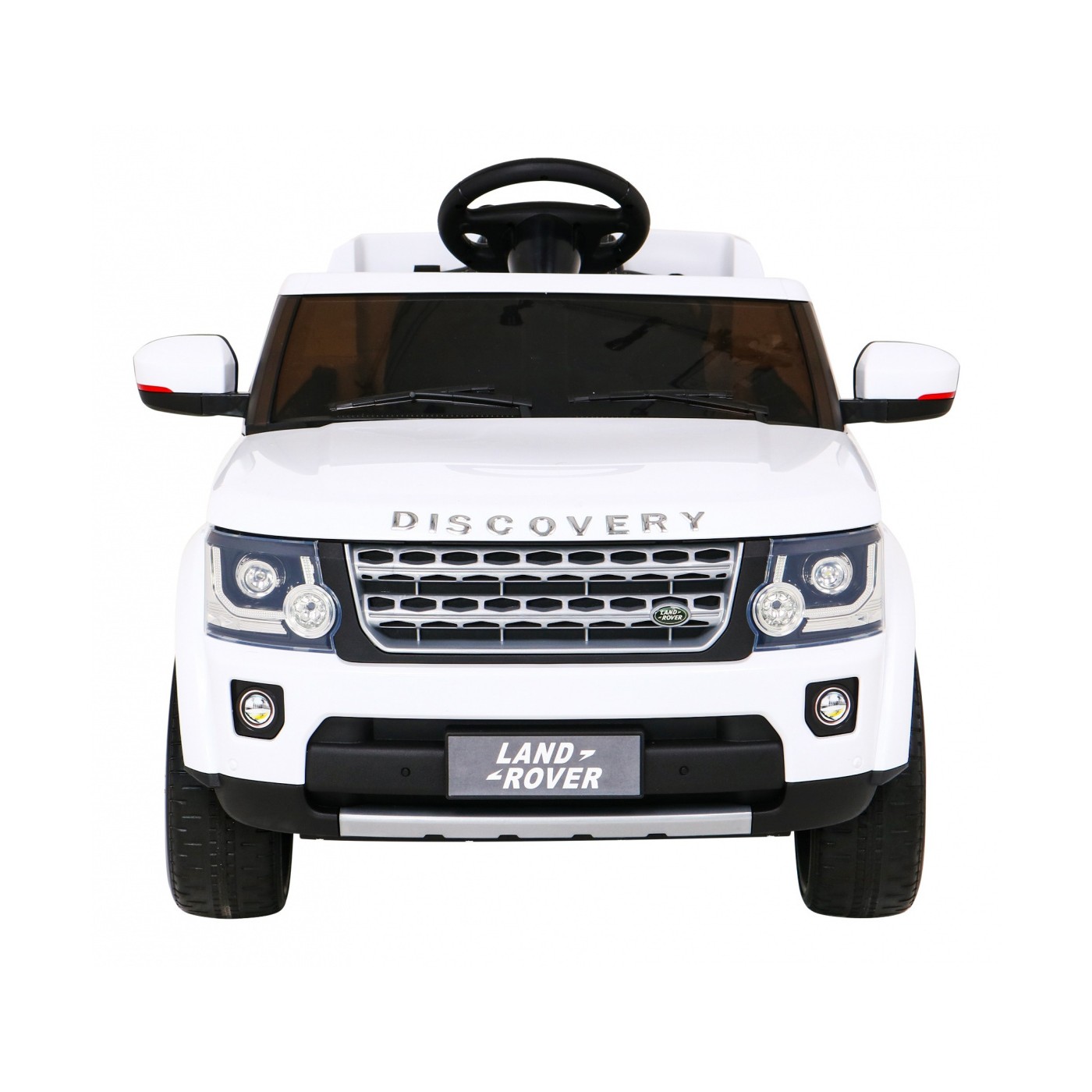 Dětské elektrické auto Land Rover Discovery bílé + dálkové ovládání EVA kola pomalý start MP3 rádio