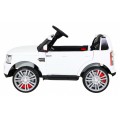 Dětské elektrické auto Land Rover Discovery bílé + dálkové ovládání EVA kola pomalý start MP3 rádio