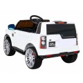 Dětské elektrické auto Land Rover Discovery bílé + dálkové ovládání EVA kola pomalý start MP3 rádio