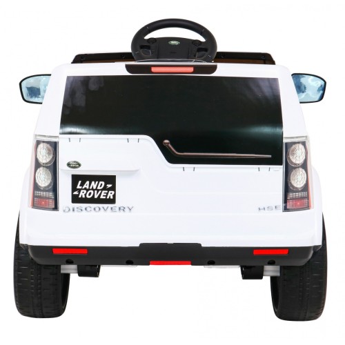 Dětské elektrické auto Land Rover Discovery bílé + dálkové ovládání EVA kola pomalý start MP3 rádio