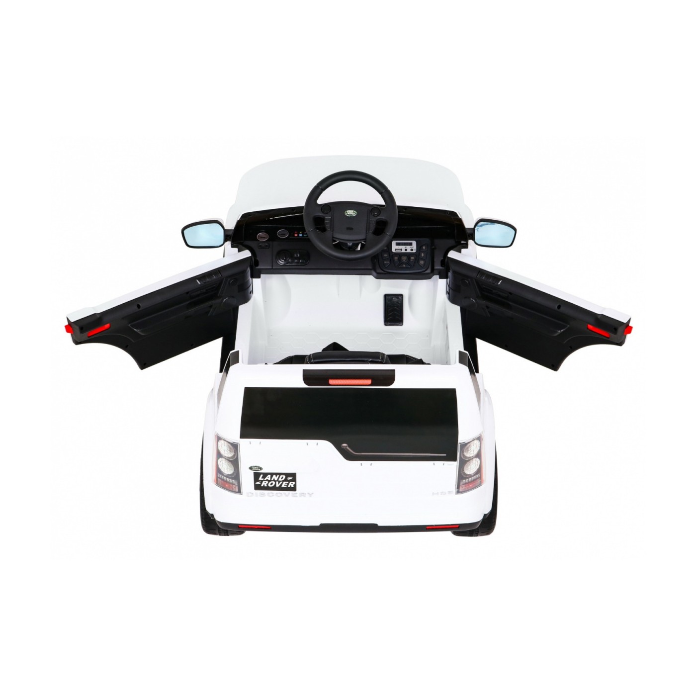 Dětské elektrické auto Land Rover Discovery bílé + dálkové ovládání EVA kola pomalý start MP3 rádio