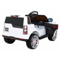 Dětské elektrické auto Land Rover Discovery bílé + dálkové ovládání EVA kola pomalý start MP3 rádio