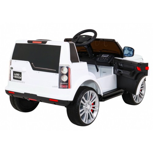 Dětské elektrické auto Land Rover Discovery bílé + dálkové ovládání EVA kola pomalý start MP3 rádio