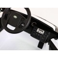 Dětské elektrické auto Land Rover Discovery bílé + dálkové ovládání EVA kola pomalý start MP3 rádio