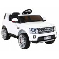 Dětské elektrické auto Land Rover Discovery bílé + dálkové ovládání EVA kola pomalý start MP3 rádio