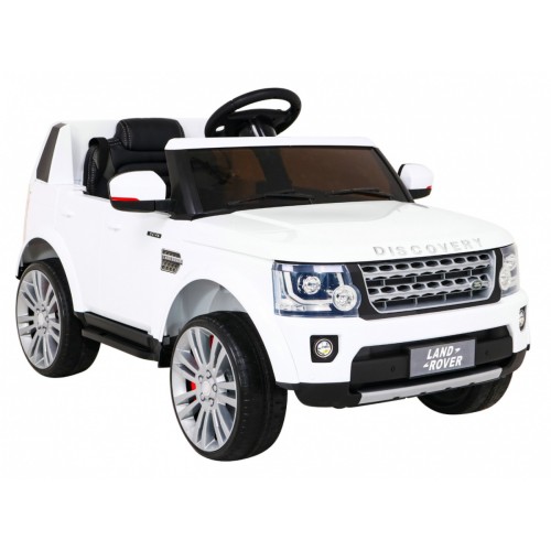 Dětské elektrické auto Land Rover Discovery bílé + dálkové ovládání EVA kola pomalý start MP3 rádio