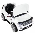Dětské elektrické auto Land Rover Discovery bílé + dálkové ovládání EVA kola pomalý start MP3 rádio