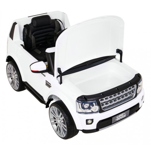Dětské elektrické auto Land Rover Discovery bílé + dálkové ovládání EVA kola pomalý start MP3 rádio