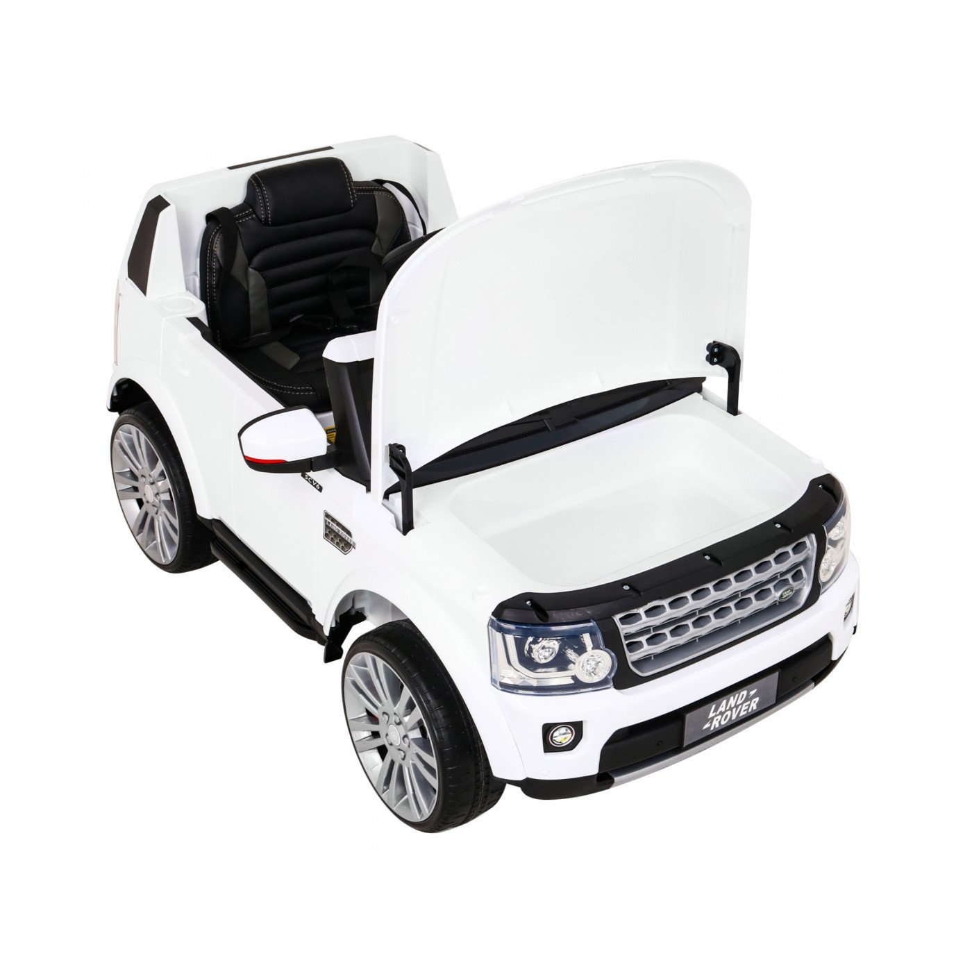 Dětské elektrické auto Land Rover Discovery bílé + dálkové ovládání EVA kola pomalý start MP3 rádio