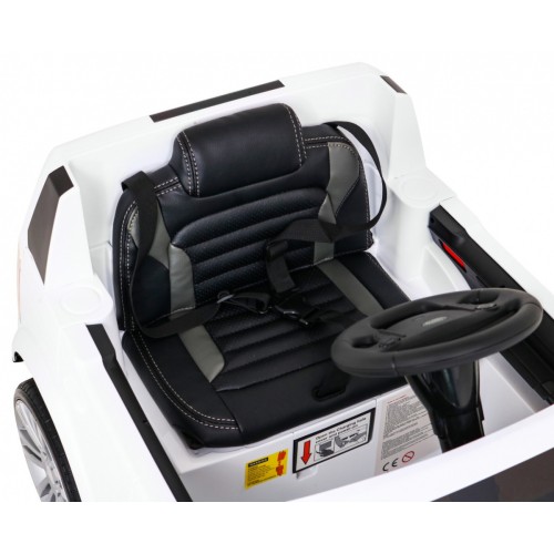 Dětské elektrické auto Land Rover Discovery bílé + dálkové ovládání EVA kola pomalý start MP3 rádio