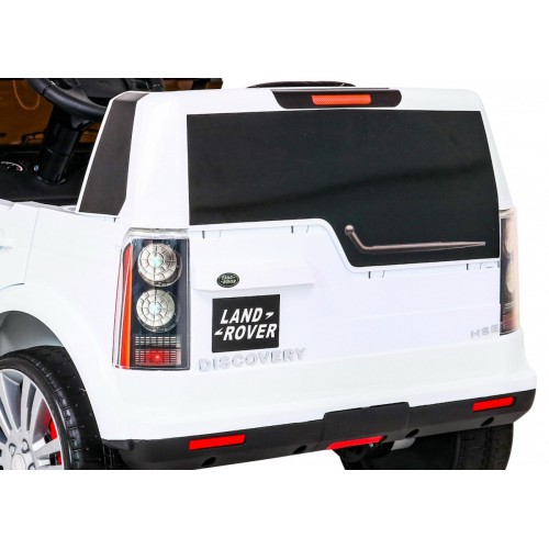 Dětské elektrické auto Land Rover Discovery bílé + dálkové ovládání EVA kola pomalý start MP3 rádio