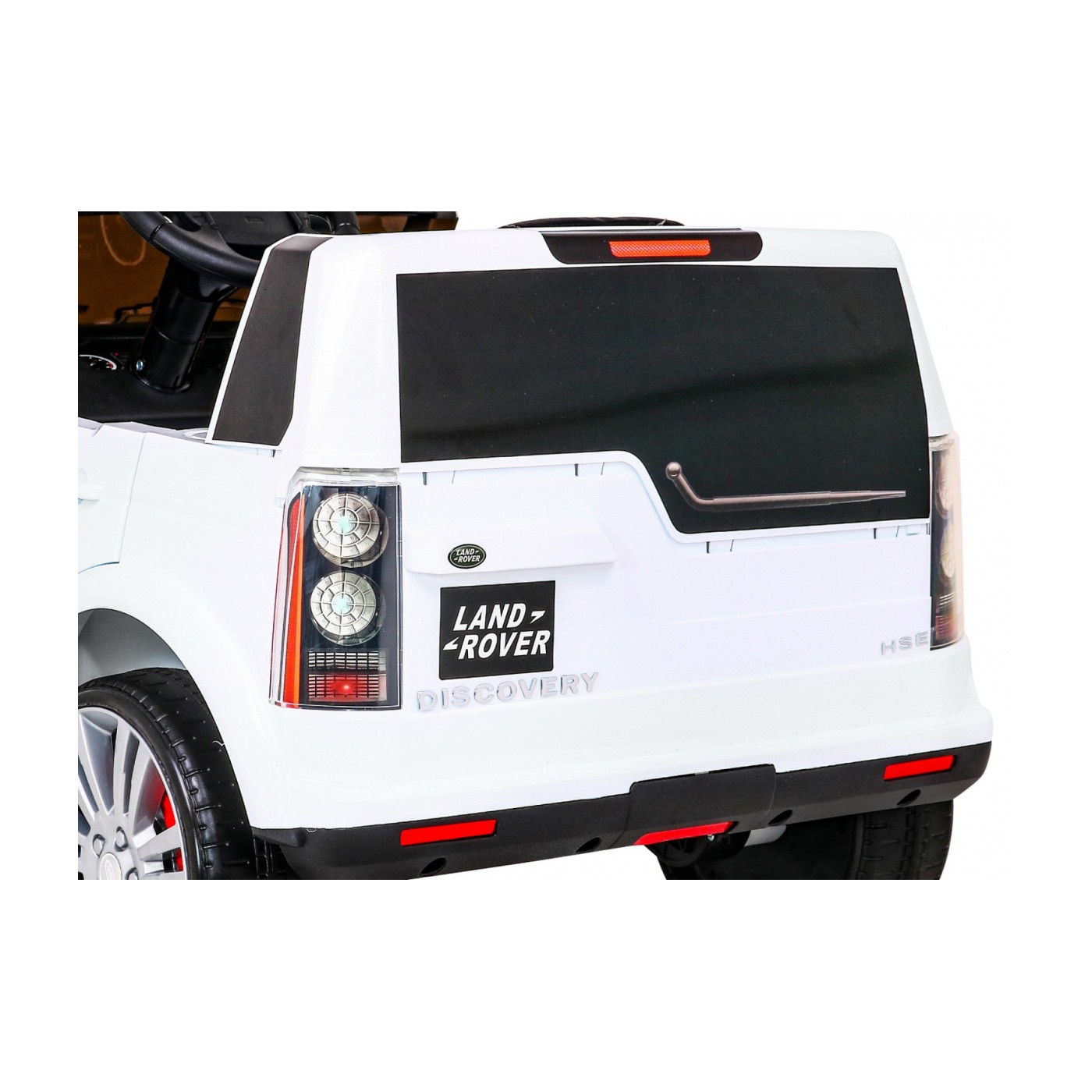 Dětské elektrické auto Land Rover Discovery bílé + dálkové ovládání EVA kola pomalý start MP3 rádio