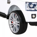 Dětské elektrické auto Land Rover Discovery bílé + dálkové ovládání EVA kola pomalý start MP3 rádio