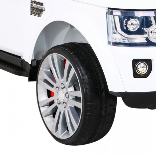 Dětské elektrické auto Land Rover Discovery bílé + dálkové ovládání EVA kola pomalý start MP3 rádio