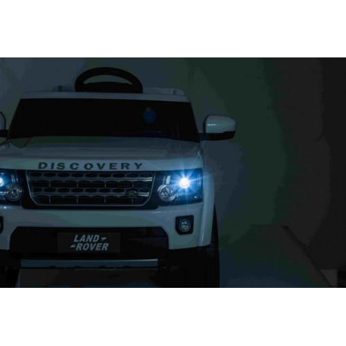Dětské elektrické auto Land Rover Discovery bílé + dálkové ovládání EVA kola pomalý start MP3 rádio