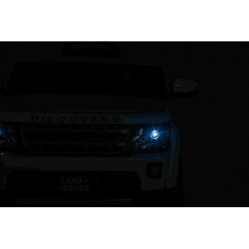 Dětské elektrické auto Land Rover Discovery bílé + dálkové ovládání EVA kola pomalý start MP3 rádio