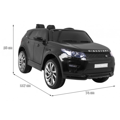 Land Rover Discovery Kids černá + dálkové ovládání + 5bodové pásy + nastavení sedadla + EVA + MP3 LED