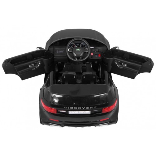 Land Rover Discovery Kids černá + dálkové ovládání + 5bodové pásy + nastavení sedadla + EVA + MP3 LED