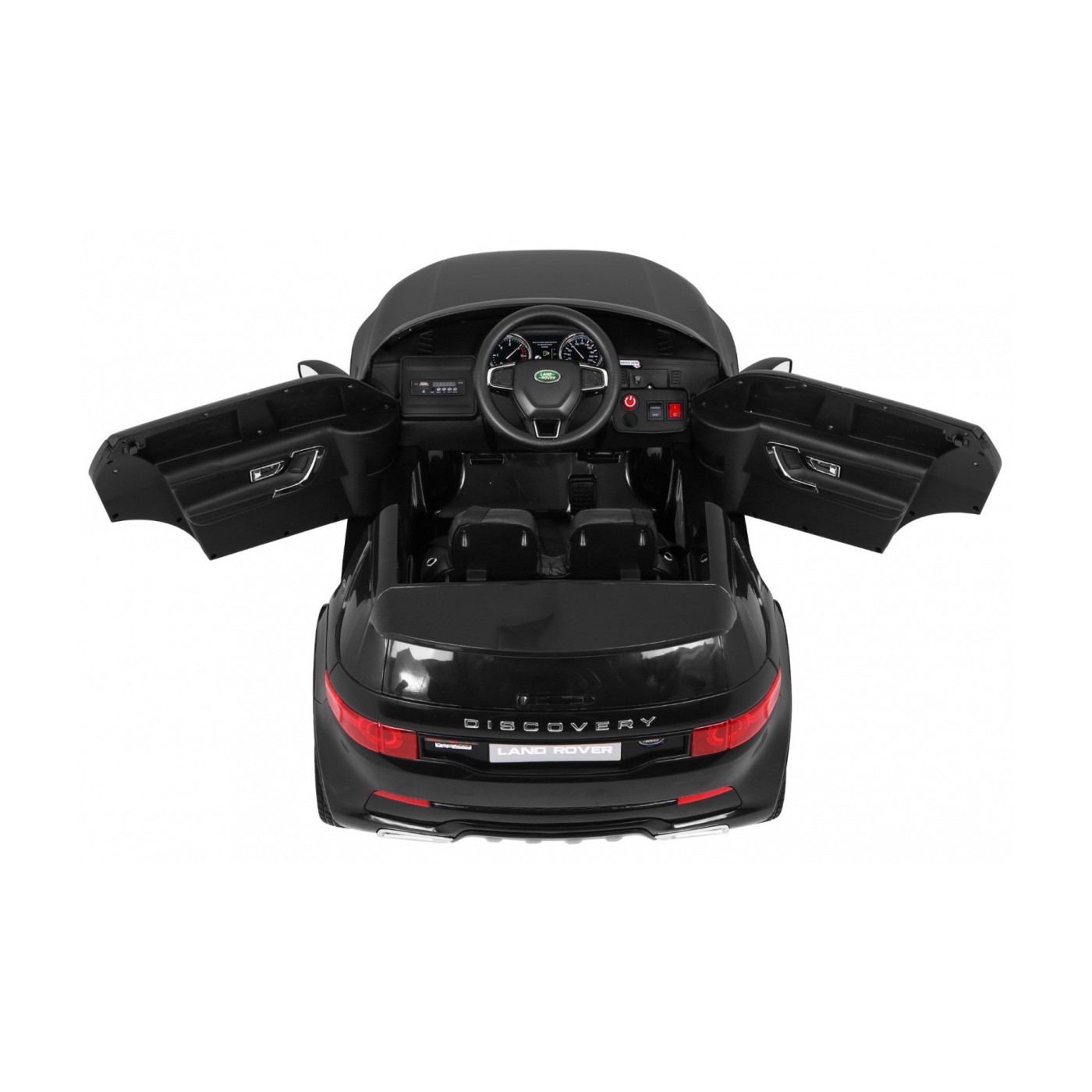 Land Rover Discovery Kids černá + dálkové ovládání + 5bodové pásy + nastavení sedadla + EVA + MP3 LED