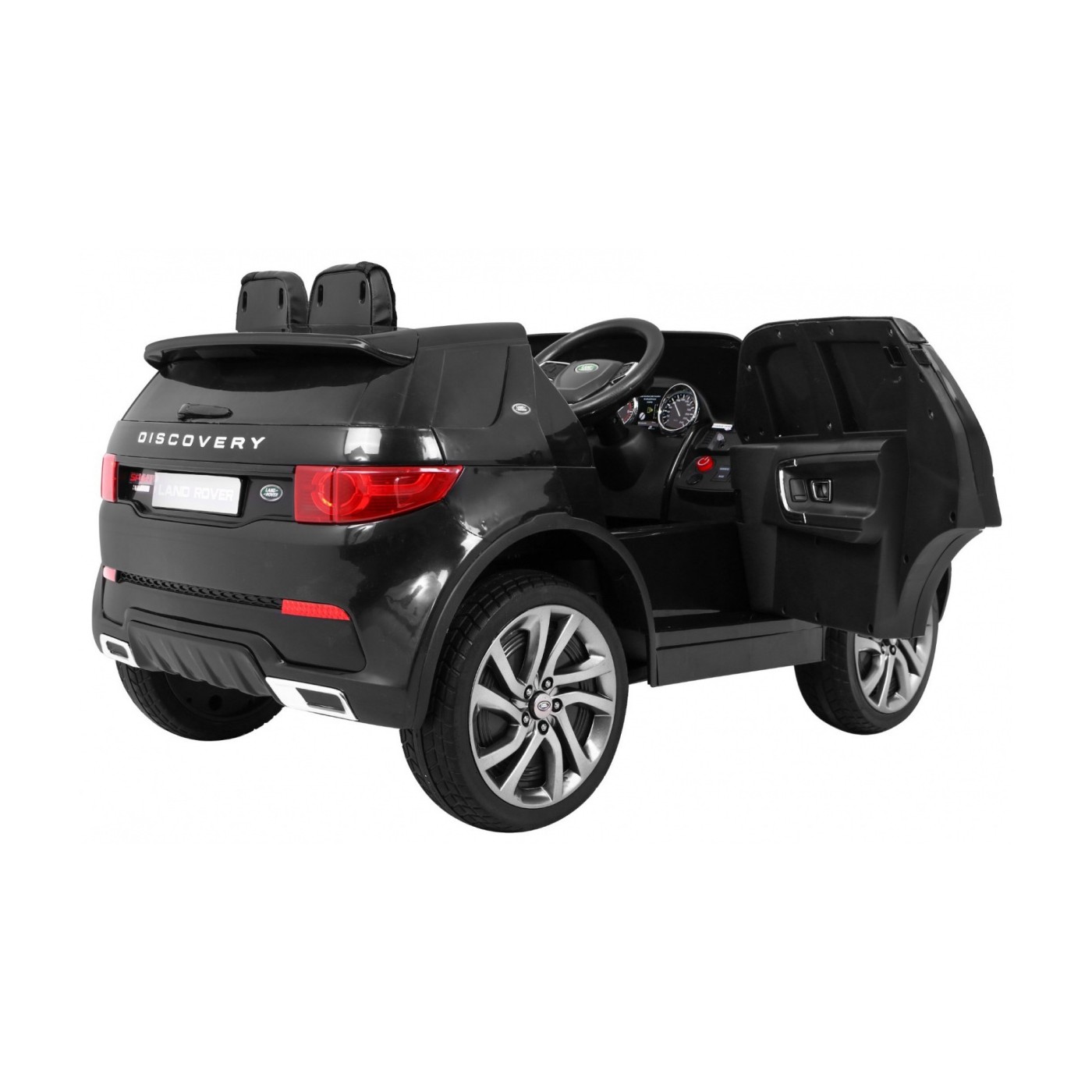 Land Rover Discovery Kids černá + dálkové ovládání + 5bodové pásy + nastavení sedadla + EVA + MP3 LED