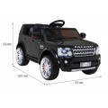Dětské elektrické auto Land Rover Discovery černé + dálkové ovládání EVA kola pomalý start MP3 rádio