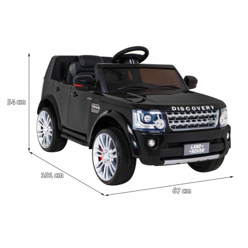Dětské elektrické auto Land Rover Discovery černé + dálkové ovládání EVA kola pomalý start MP3 rádio