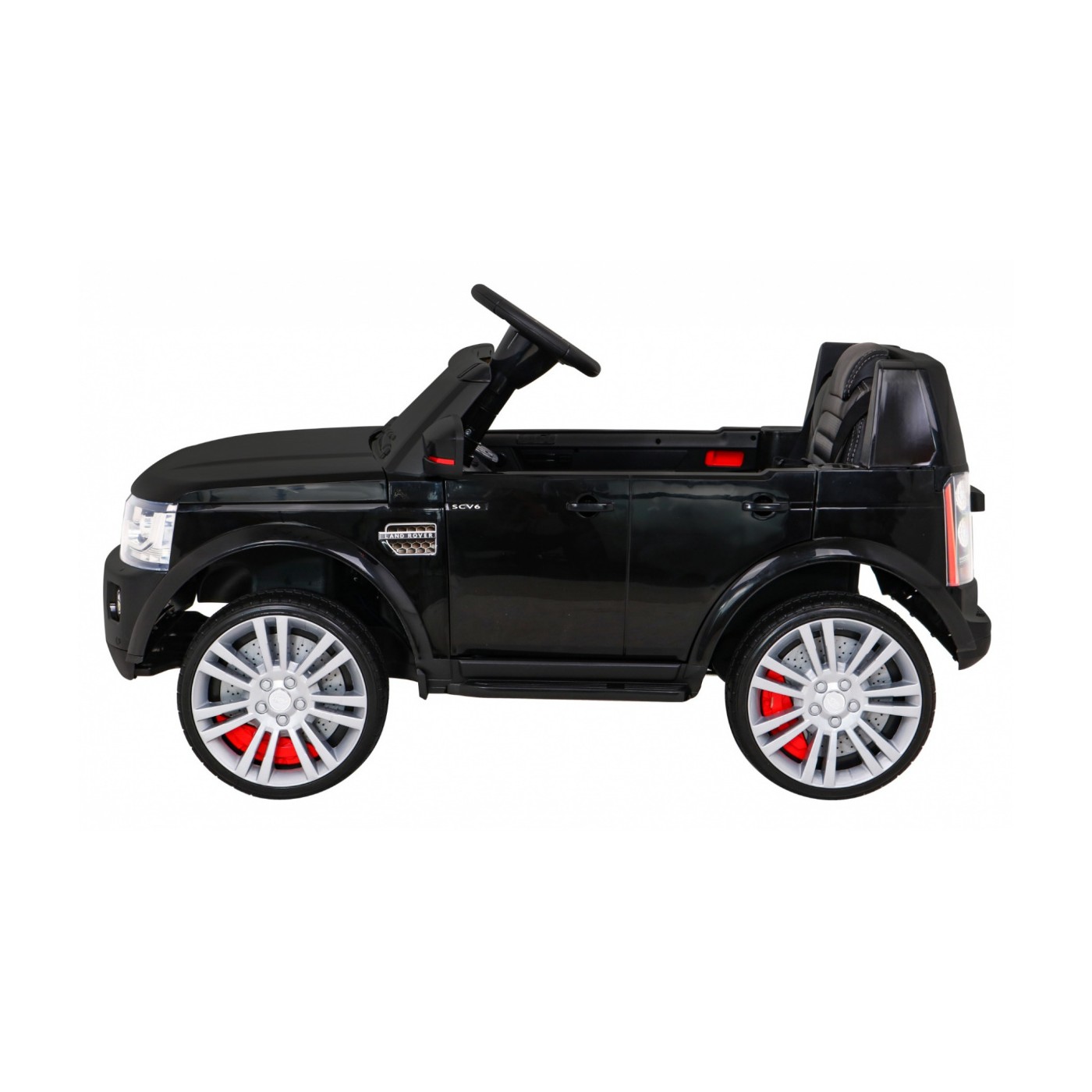 Dětské elektrické auto Land Rover Discovery černé + dálkové ovládání EVA kola pomalý start MP3 rádio