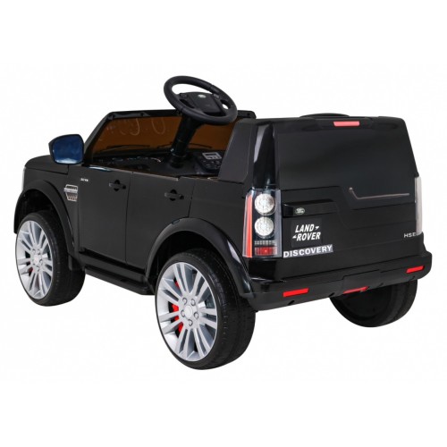 Dětské elektrické auto Land Rover Discovery černé + dálkové ovládání EVA kola pomalý start MP3 rádio
