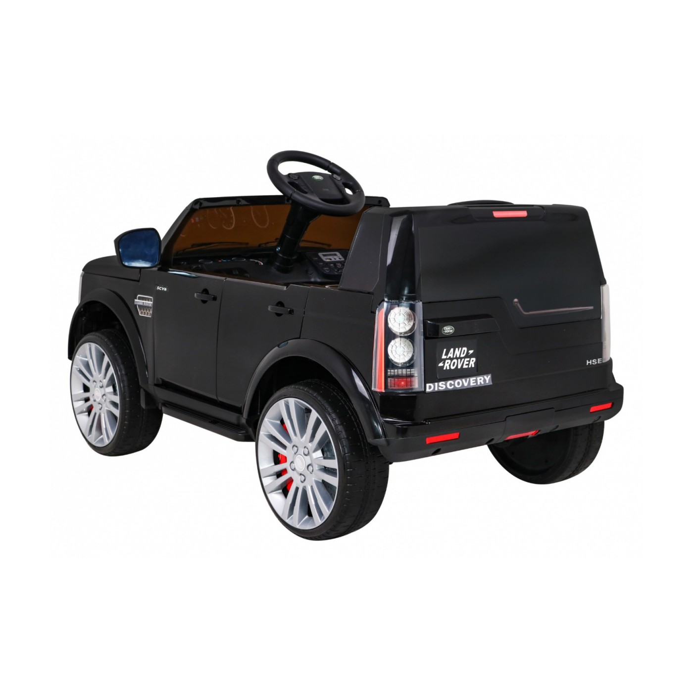 Dětské elektrické auto Land Rover Discovery černé + dálkové ovládání EVA kola pomalý start MP3 rádio