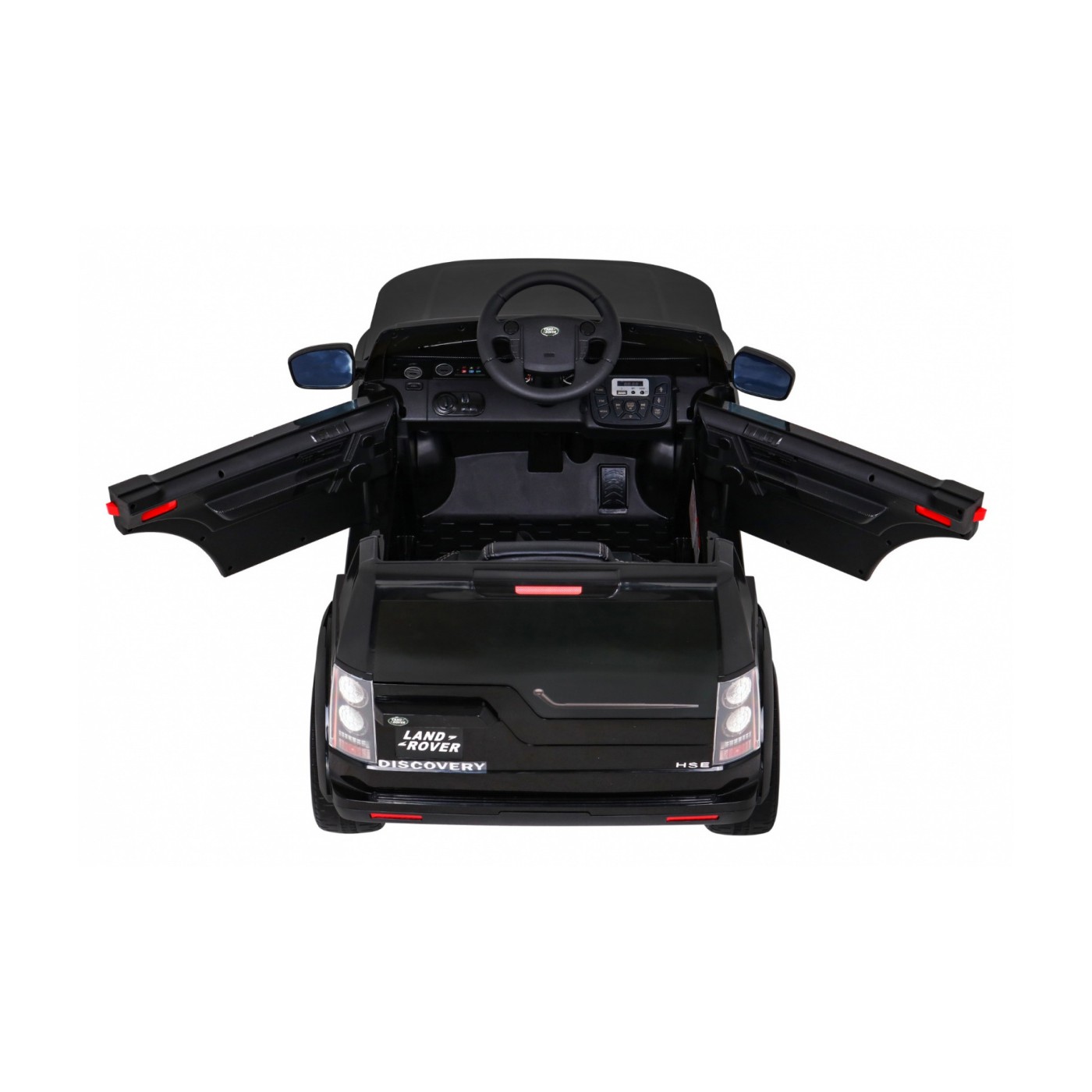 Dětské elektrické auto Land Rover Discovery černé + dálkové ovládání EVA kola pomalý start MP3 rádio