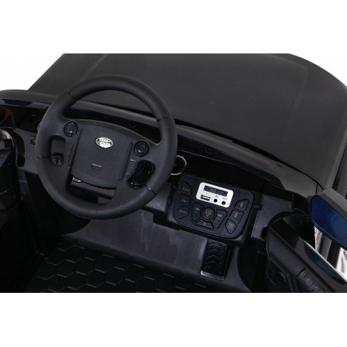Dětské elektrické auto Land Rover Discovery černé + dálkové ovládání EVA kola pomalý start MP3 rádio