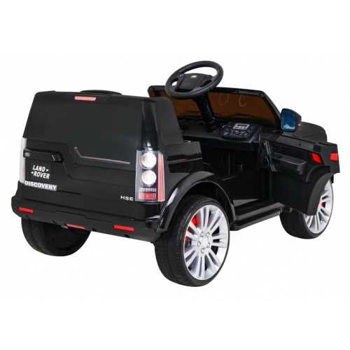 Dětské elektrické auto Land Rover Discovery černé + dálkové ovládání EVA kola pomalý start MP3 rádio