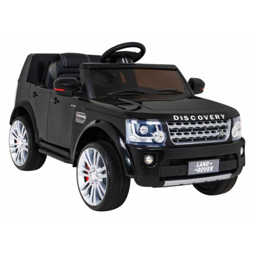 Dětské elektrické auto Land Rover Discovery černé + dálkové ovládání EVA kola pomalý start MP3 rádio