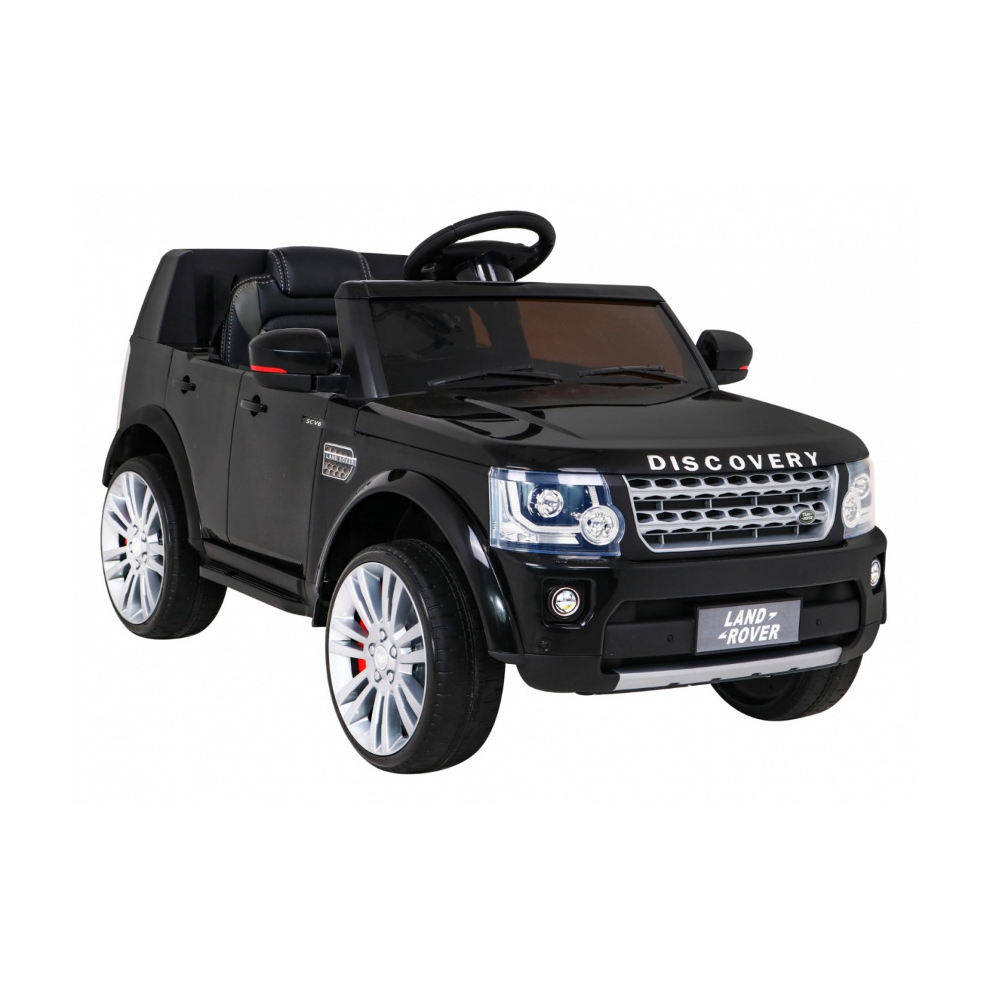 Dětské elektrické auto Land Rover Discovery černé + dálkové ovládání EVA kola pomalý start MP3 rádio