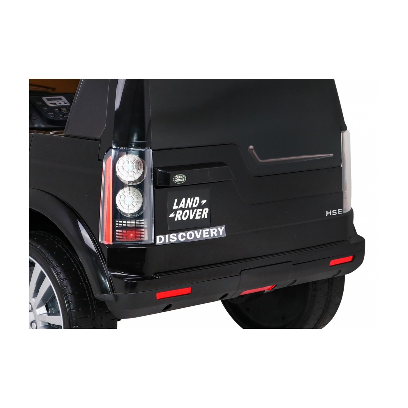 Dětské elektrické auto Land Rover Discovery černé + dálkové ovládání EVA kola pomalý start MP3 rádio