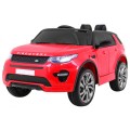 Land Rover Discovery Kids červená + dálkové ovládání + 5bodové pásy + nastavení sedadla + EVA + MP3 LED