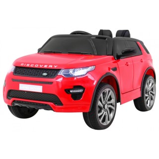 Land Rover Discovery Kids červená + dálkové ovládání + 5bodové pásy + nastavení sedadla + EVA + MP3 LED