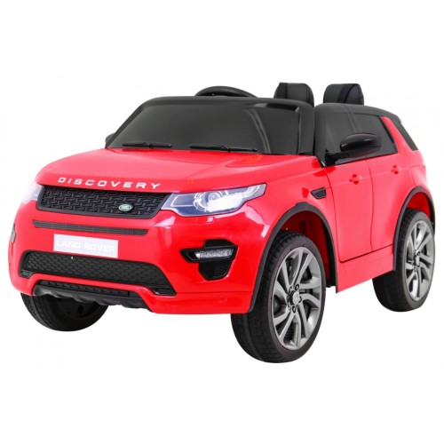 Land Rover Discovery Kids červená + dálkové ovládání + 5bodové pásy + nastavení sedadla + EVA + MP3 LED
