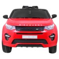 Land Rover Discovery Kids červená + dálkové ovládání + 5bodové pásy + nastavení sedadla + EVA + MP3 LED