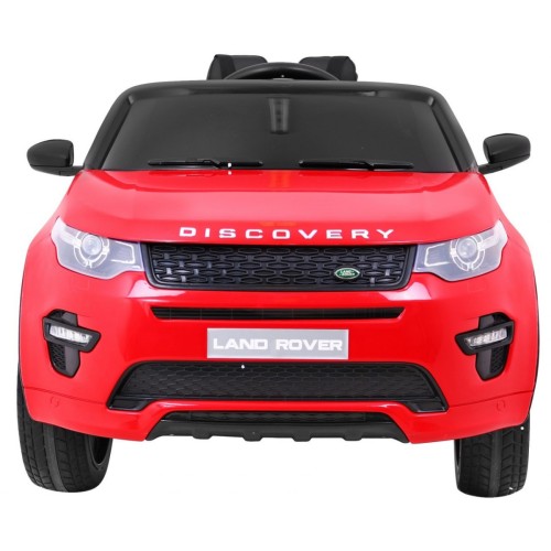 Land Rover Discovery Kids červená + dálkové ovládání + 5bodové pásy + nastavení sedadla + EVA + MP3 LED