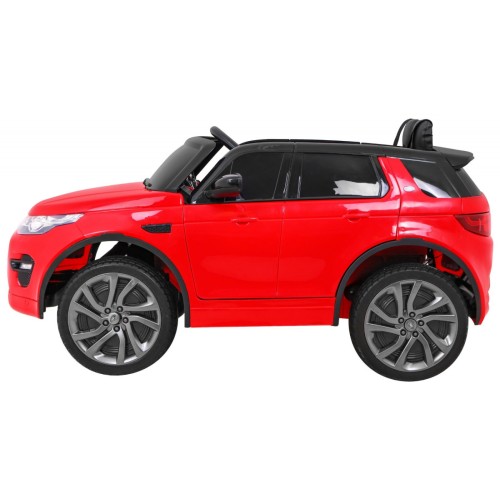 Land Rover Discovery Kids červená + dálkové ovládání + 5bodové pásy + nastavení sedadla + EVA + MP3 LED