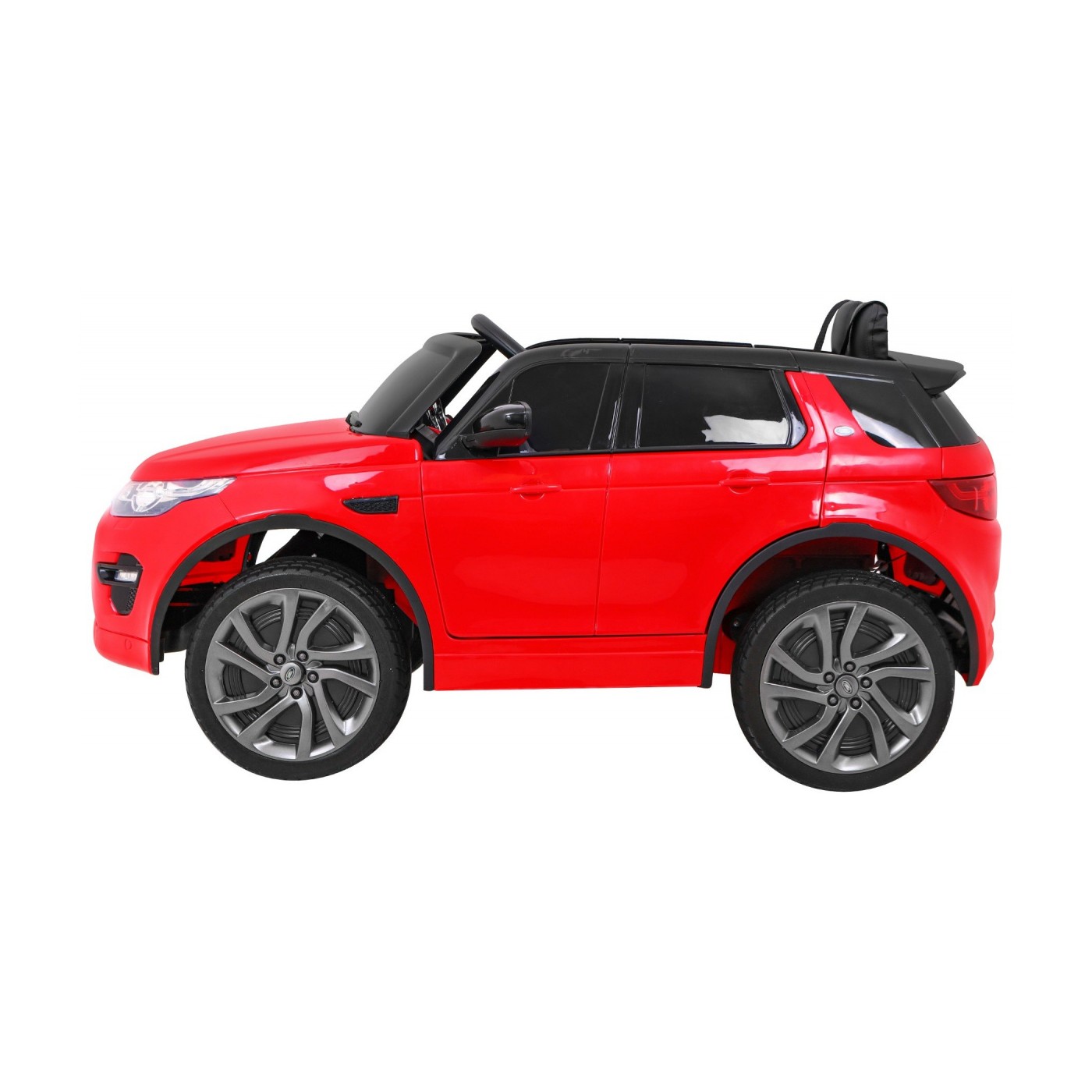 Land Rover Discovery Kids červená + dálkové ovládání + 5bodové pásy + nastavení sedadla + EVA + MP3 LED