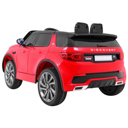 Land Rover Discovery Kids červená + dálkové ovládání + 5bodové pásy + nastavení sedadla + EVA + MP3 LED