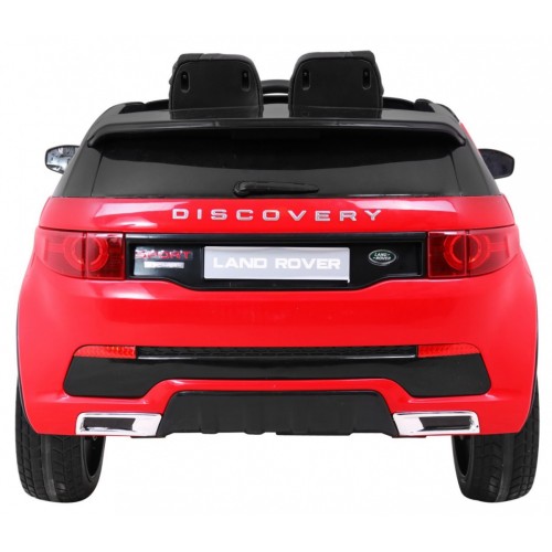 Land Rover Discovery Kids červená + dálkové ovládání + 5bodové pásy + nastavení sedadla + EVA + MP3 LED