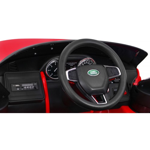 Land Rover Discovery Kids červená + dálkové ovládání + 5bodové pásy + nastavení sedadla + EVA + MP3 LED