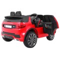 Land Rover Discovery Kids červená + dálkové ovládání + 5bodové pásy + nastavení sedadla + EVA + MP3 LED