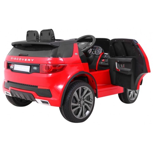 Land Rover Discovery Kids červená + dálkové ovládání + 5bodové pásy + nastavení sedadla + EVA + MP3 LED