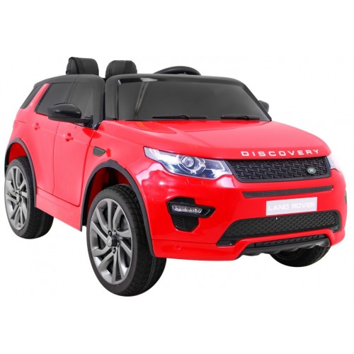 Land Rover Discovery Kids červená + dálkové ovládání + 5bodové pásy + nastavení sedadla + EVA + MP3 LED