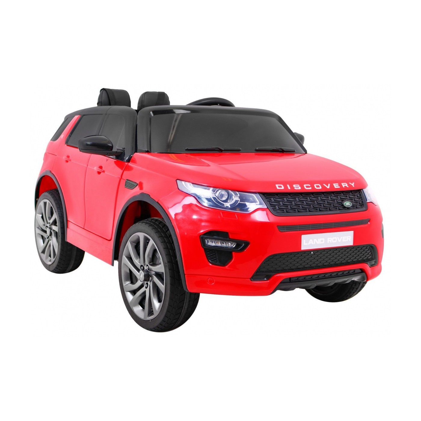 Land Rover Discovery Kids červená + dálkové ovládání + 5bodové pásy + nastavení sedadla + EVA + MP3 LED